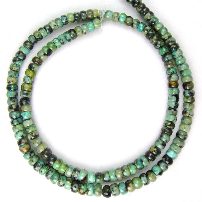 African Turquoise 2x4mm Rondelle Beads