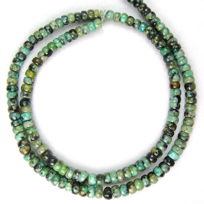 African Turquoise 2x4mm Rondelle Beads