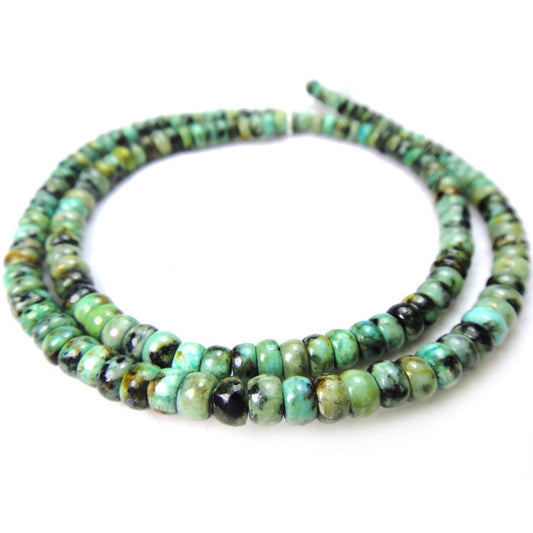 African Turquoise 2x4mm Rondelle Beads