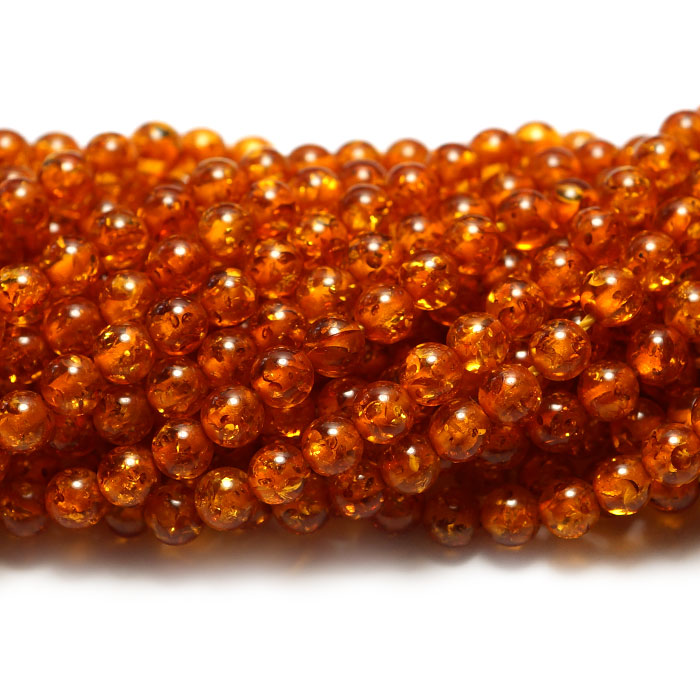 Imitation Amber 4mm Round Beads
