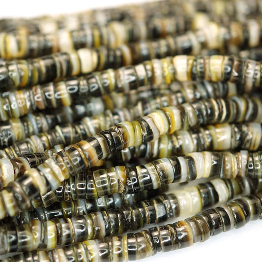 4-5mm Black Lip Shell Heishi Beads