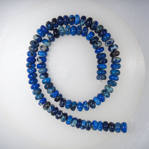 Blue Impression Jasper 5x8mm Rondelle Beads