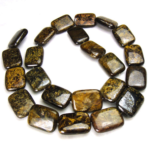 Bronzite 13x18mm Puffy Rectangle Beads