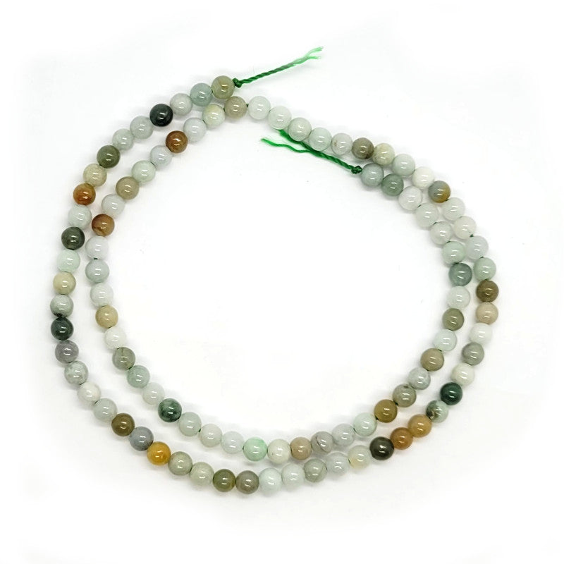 Natural Burmese Jade 4mm Round Beads (0123)