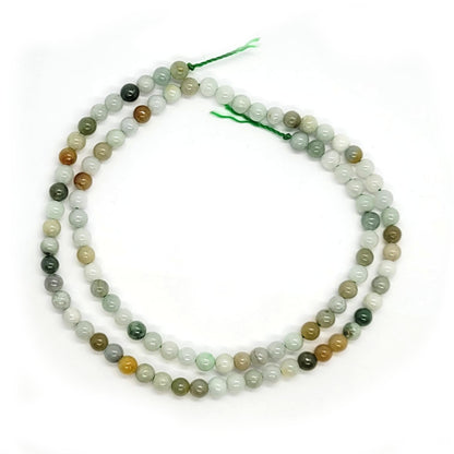 Natural Burmese Jade 4mm Round Beads (0123)