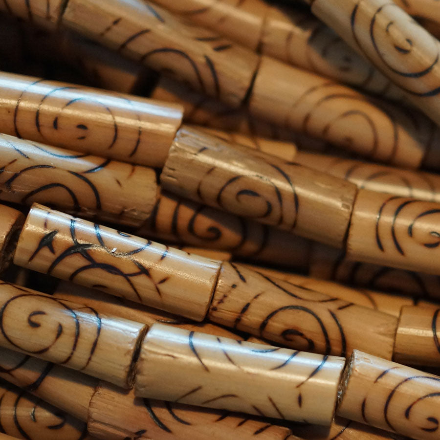 Bamboo Beads Burned Swirl