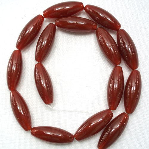 Carnelian 10x26mm Rice Beads