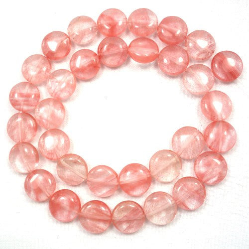 Cherry Quartz 12mm Coin Beads