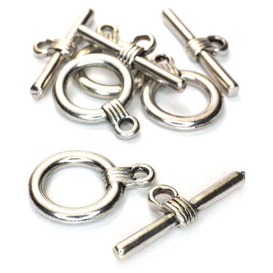 Tibetan Silver Toggle & Bar Clasps (Pack 4)
