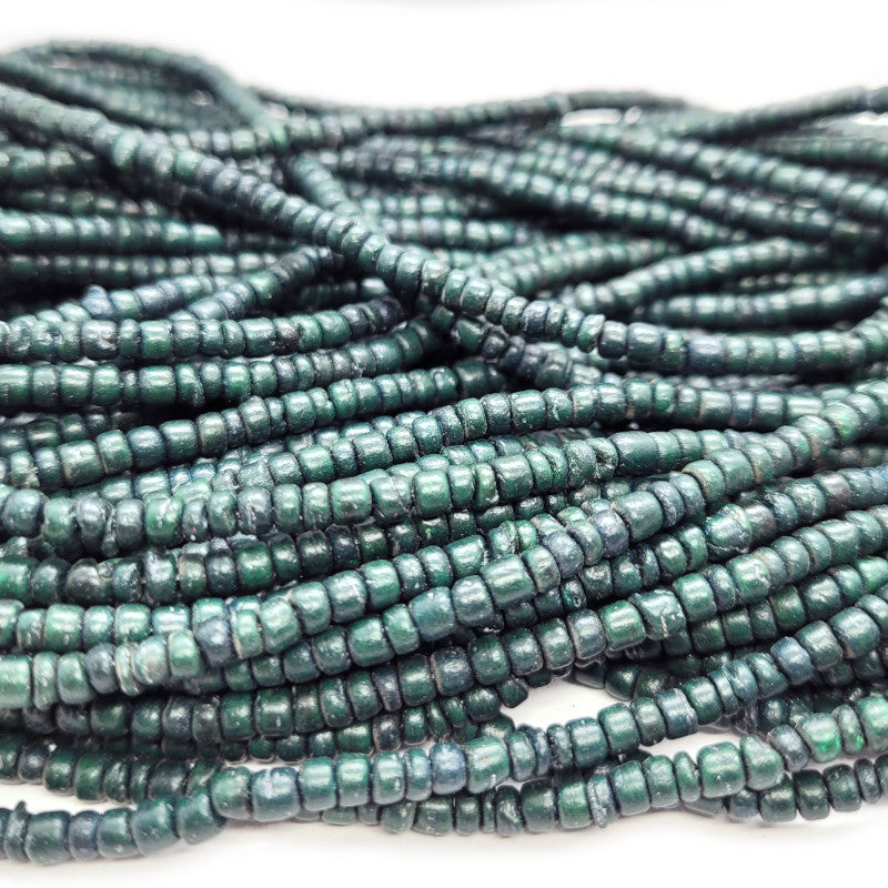Coco Forest Green 3x4mm Wood Beads