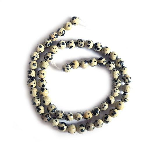 Dalmatian Jasper 6mm Faceted Round Beads