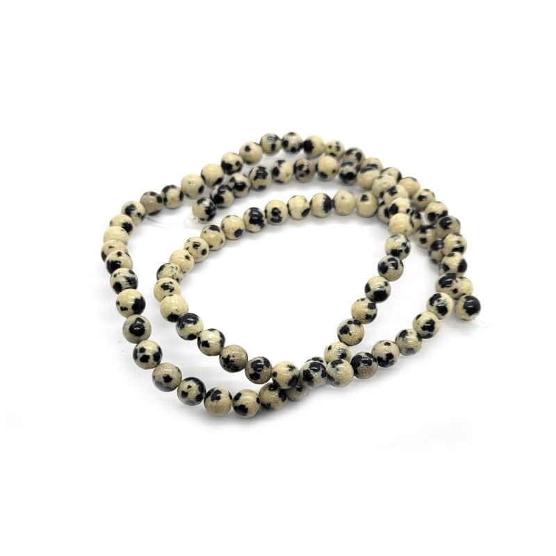 Dalmatian Jasper 4mm Round Beads