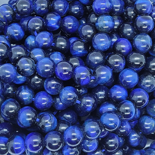 Dyed Blue Tiger Eye 8mm Round Beads