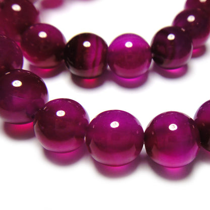 Fuchsia Agate (Plain) 8mm Round Beads