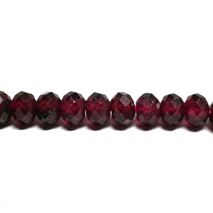 Garnet 3-4mm Faceted Rondelle Beads