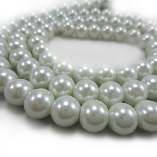 GLASS PEARLS 10MM ROUND BEADS