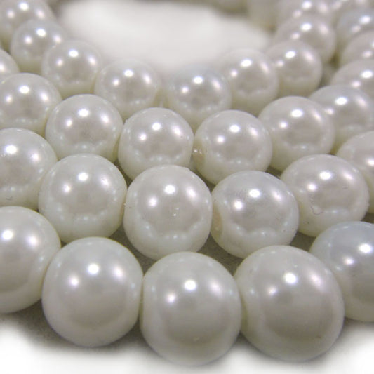 GLASS PEARLS 8MM ROUND BEADS