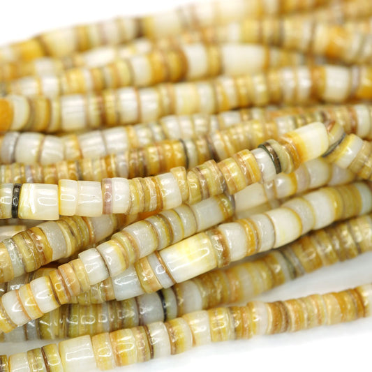 4-5mm Gold Lip Shell Heishi Beads