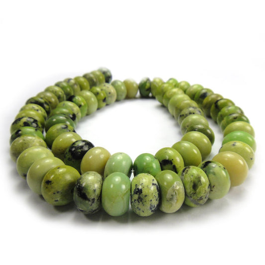 Grass Turquoise 7x10mm Rondelle Beads