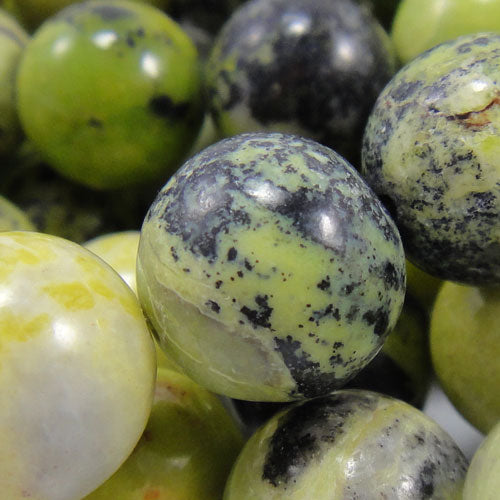 Grass Turquoise 10mm Round Beads