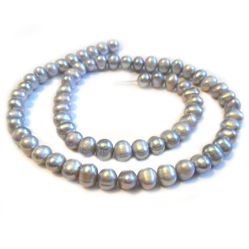 Natural Freshwater Potato Pearl Grey 6-7mm Beads