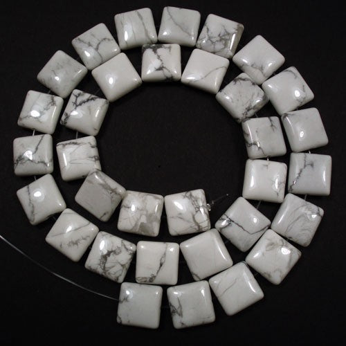 Howlite 12mm Square Beads