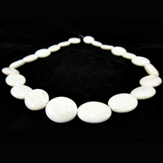 Howlite 13x18mm Oval Beads