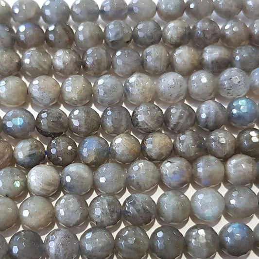 Labradorite 8mm Faceted Round Beads