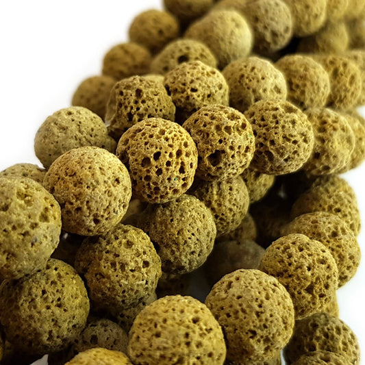 Dyed Lava Rock Tuscan Gold 10mm Round Beads