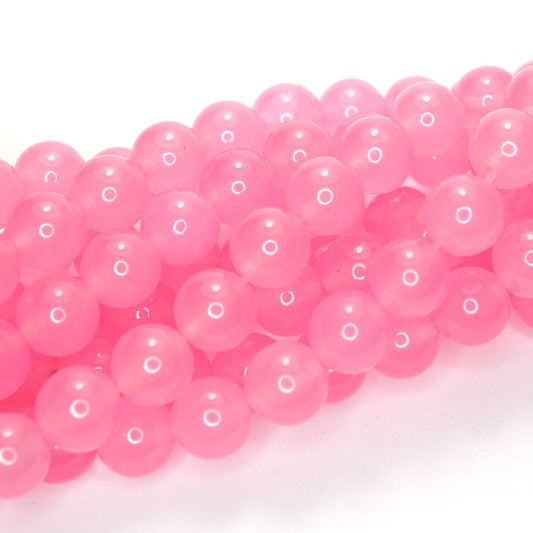Malay Jade Rose Pink 10mm Round Beads