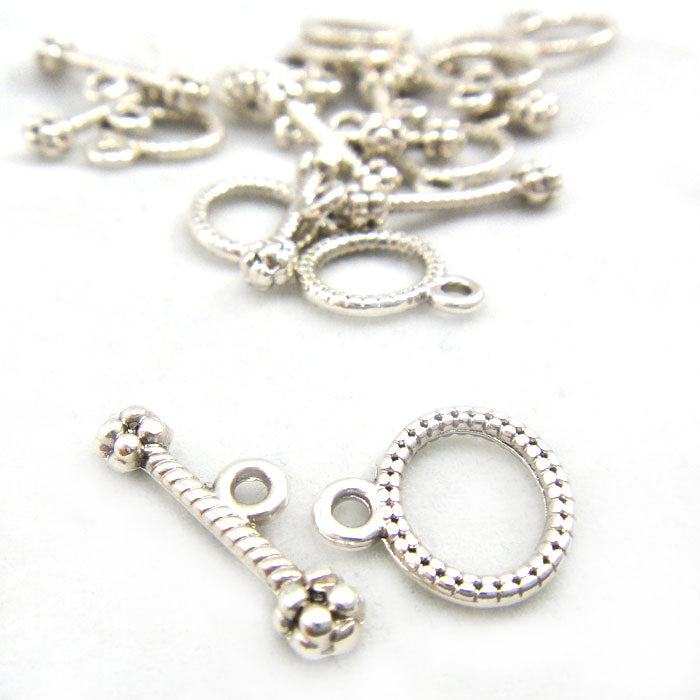 Tibetan Silver Small Oval Toggle Clasp (Pack 10)
