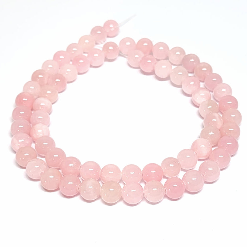 Malay Jade Pink 6mm Round Beads