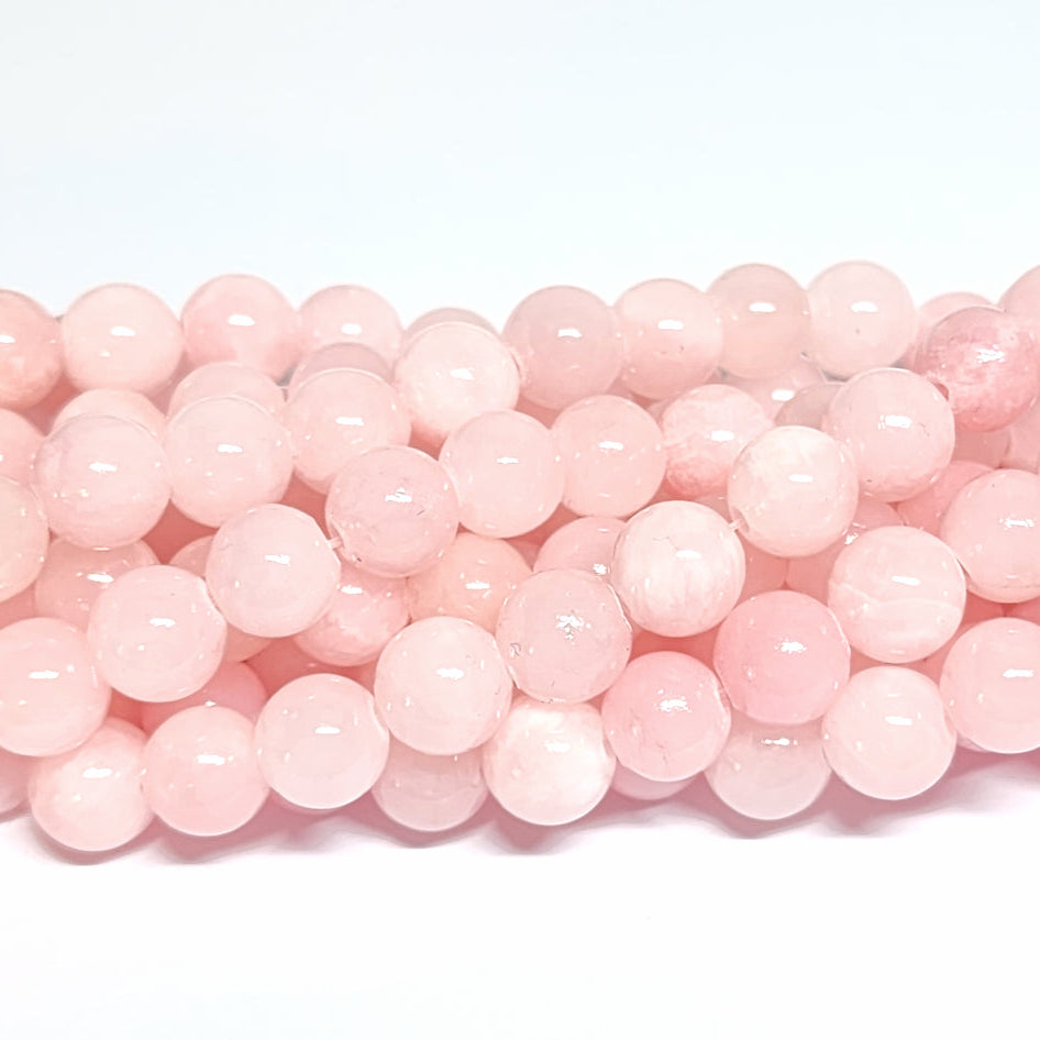 Malay Jade Pink 8mm Round Beads