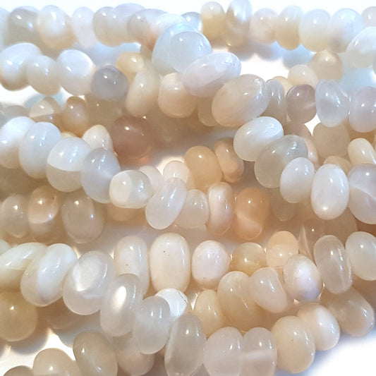 Moonstone Light Grey Centre Drilled Nuggets