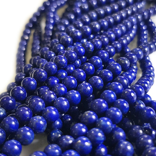 Natural Lapis Lazuli 4mm Round Beads
