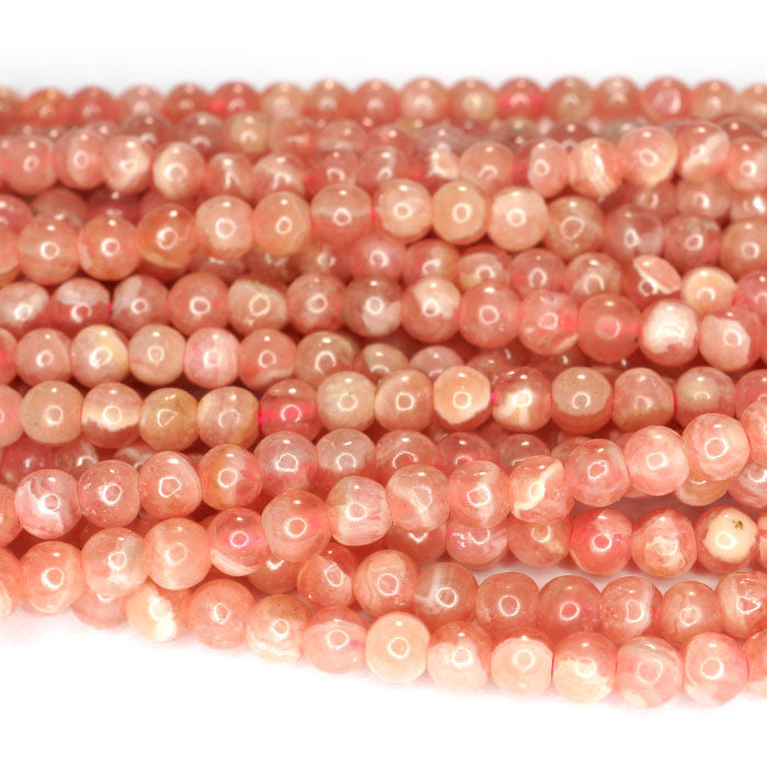 Rhodochrosite 4mm Round Beads