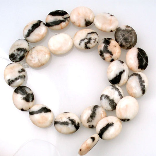 Pink Zebra Jasper 15x18mm Oval Beads