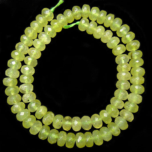 Prehnite Faceted 5x8mm Rondelle Beads
