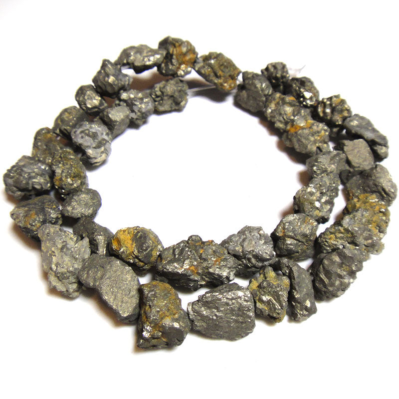 Pyrite 10mm Rough Nugget Beads