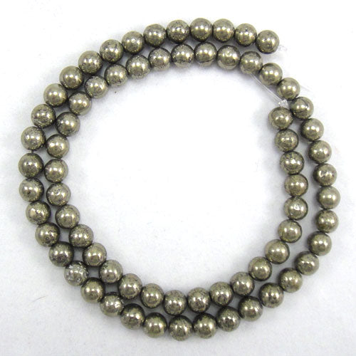 Pyrite 6mm Round Beads
