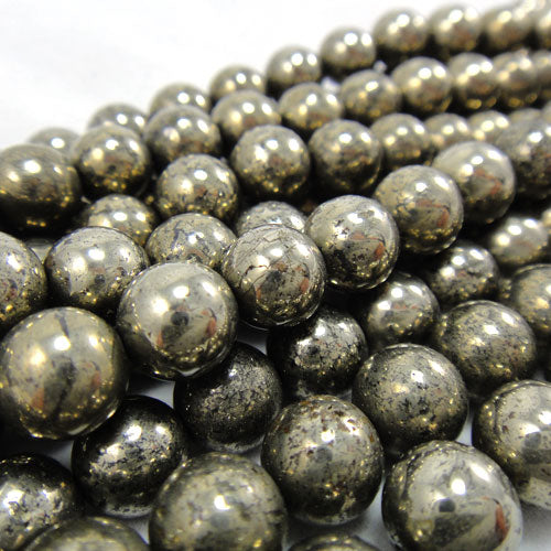 Pyrite 8mm Round Beads