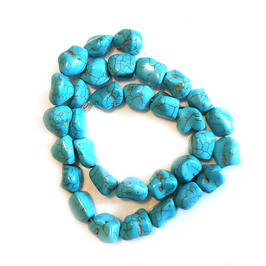 Reconstituted Turquoise Nugget Beads