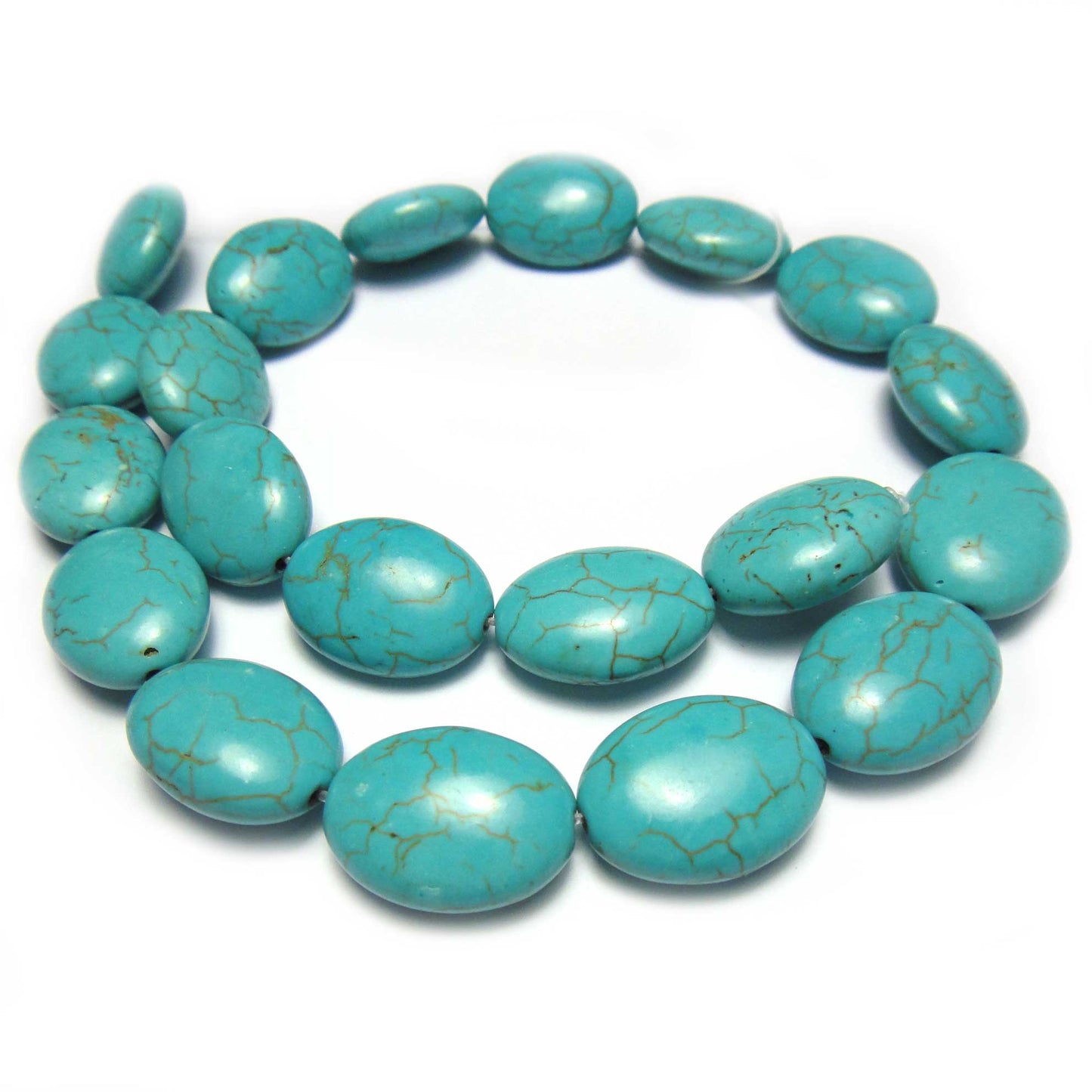Reconstituted Turquoise 15x20mm Oval Beads