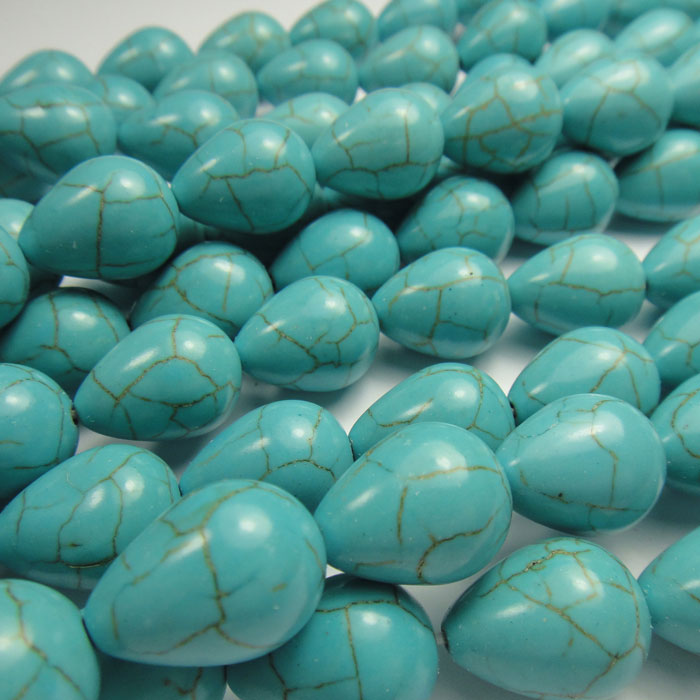 Reconstituted Turquoise 13x18mm Drop Beads