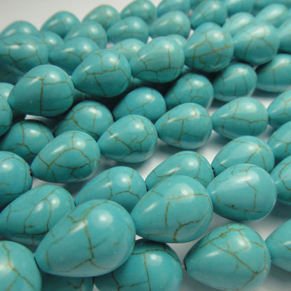 Reconstituted Turquoise 13x18mm Drop Beads