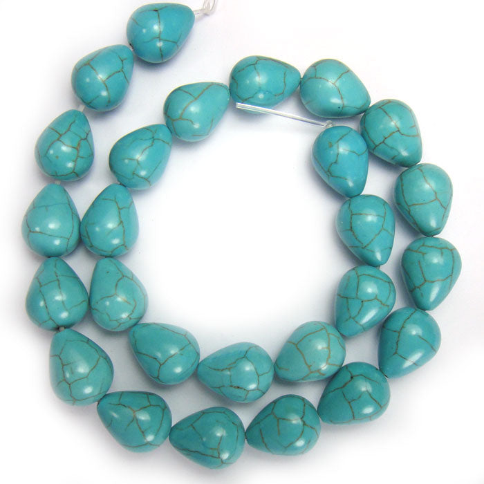 Reconstituted Turquoise 13x18mm Drop Beads