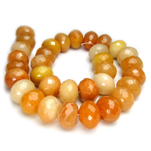 Red Aventurine 12x16mm Faceted Rondelle Beads