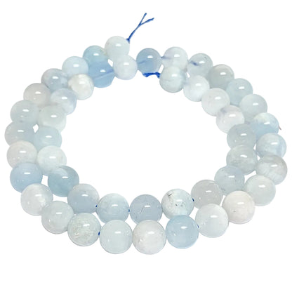 Natural Multi-Tonal Aquamarine 8mm Round Beads