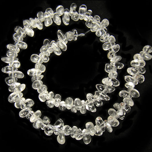 Rock Crystal Drop Chip Beads