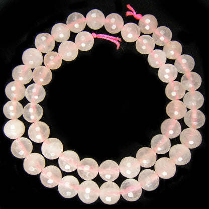 Rose Quartz 8mm Faceted Round Beads